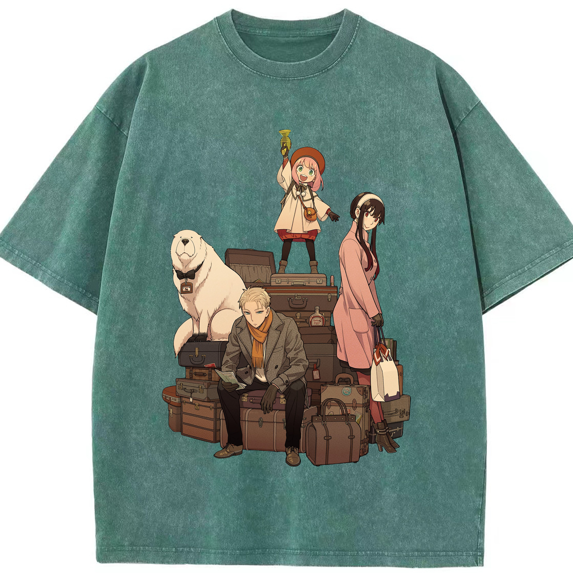 （画像用） SPY×FAMILY间谍家家酒 綿100% ヴィンテージ風 半袖Tシャツ（フロントプリント）
